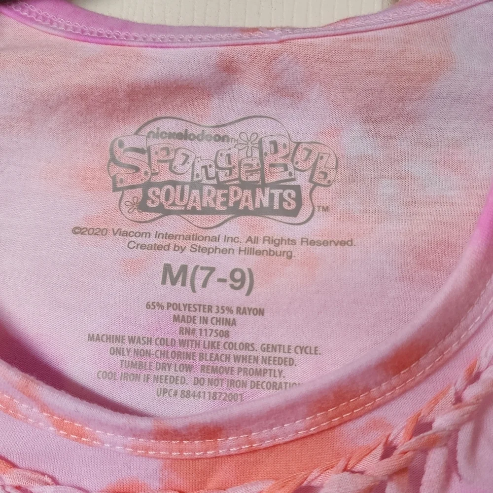 Nickelodeon Pink Tie-Dye SpongeBob Kids T-Shirt - Picture 2 of 3